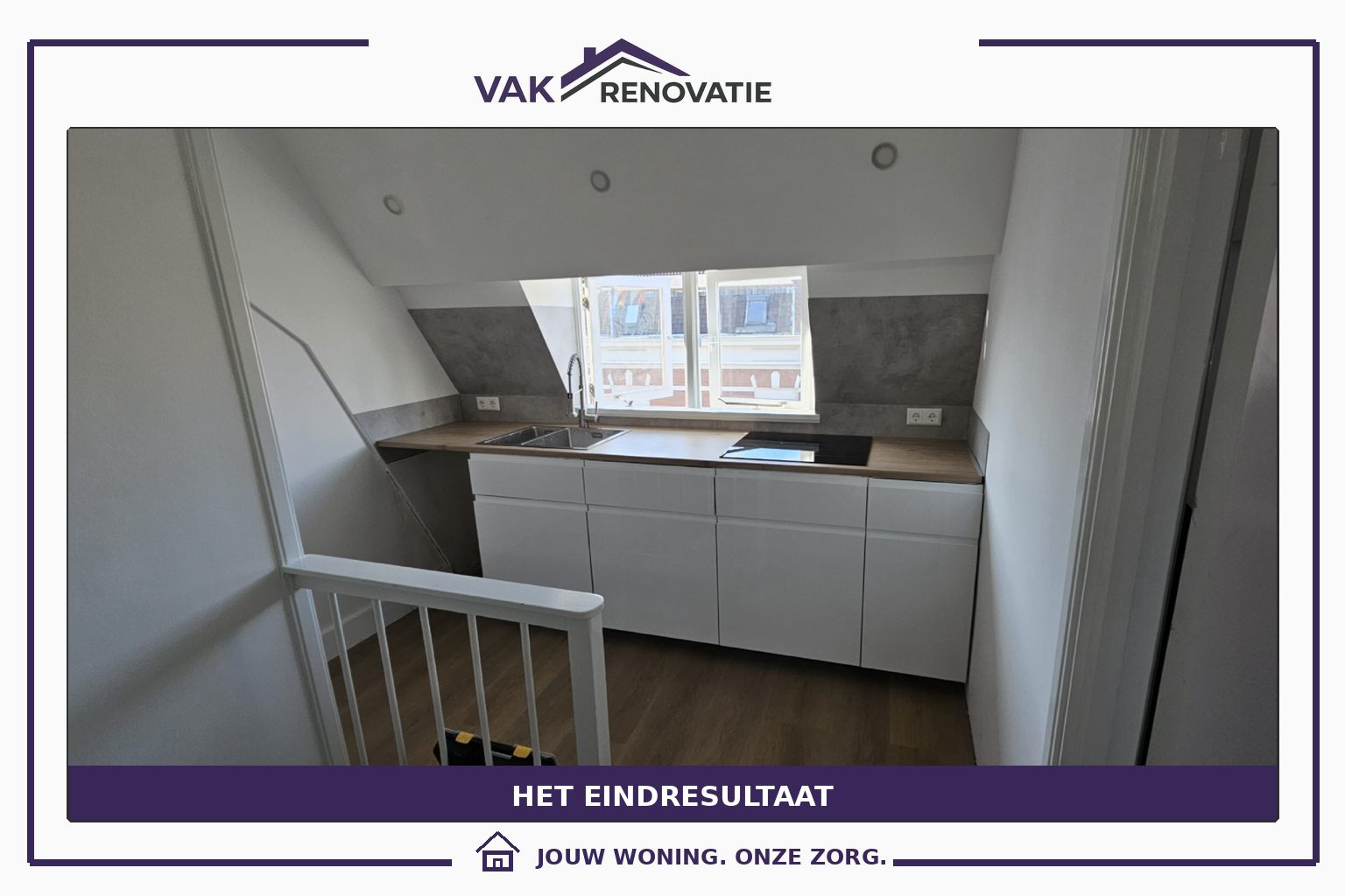 Keuken onder een schuin dak: eindresultaat – Vakrenovatie