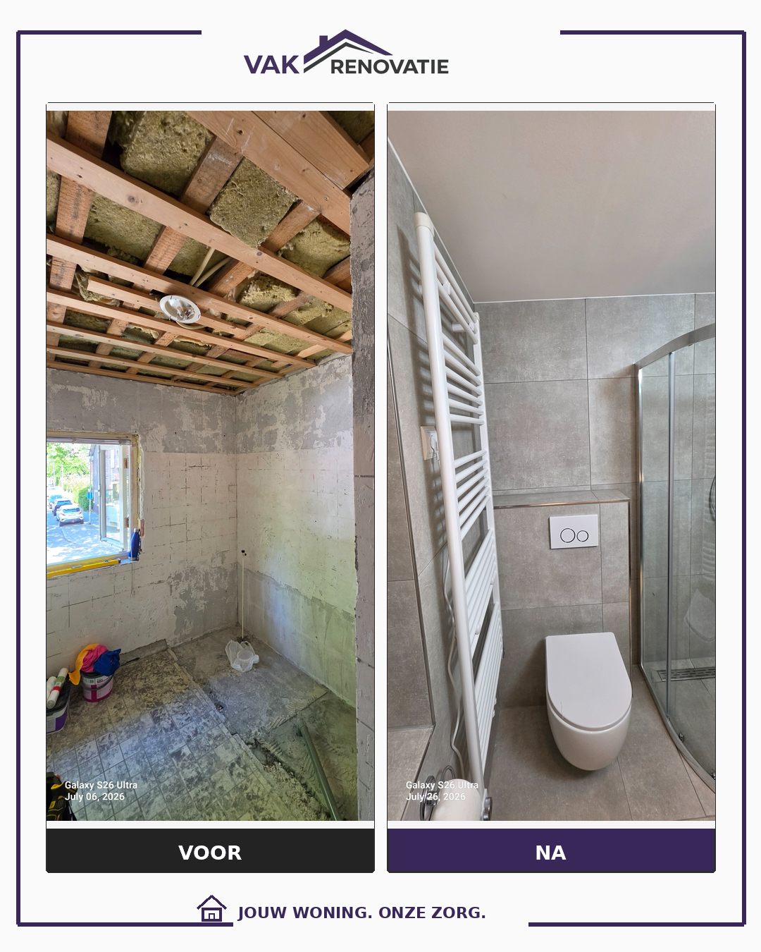 Badkamerrenovatie met toilet: voor en na – Vakrenovatie