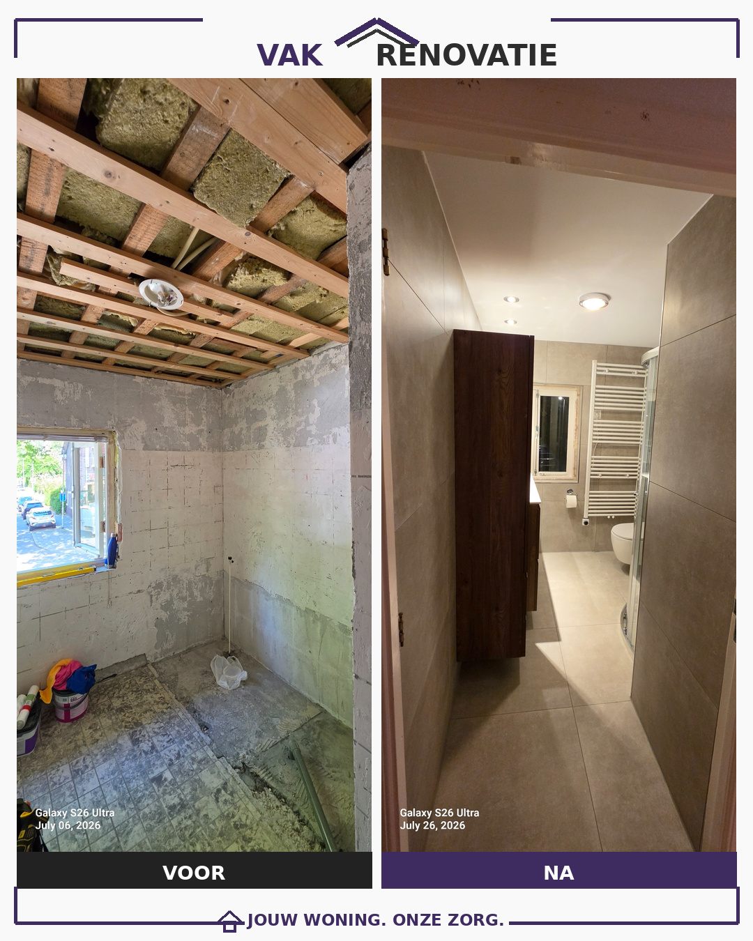 Complete badkamer: voor en na – Vakrenovatie
