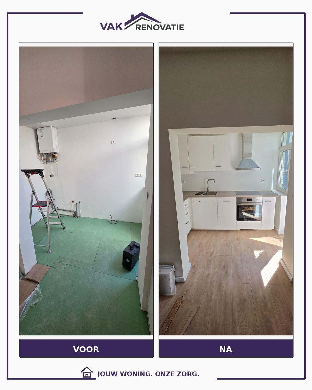 Keukenrenovatie: voor en na – Vakrenovatie