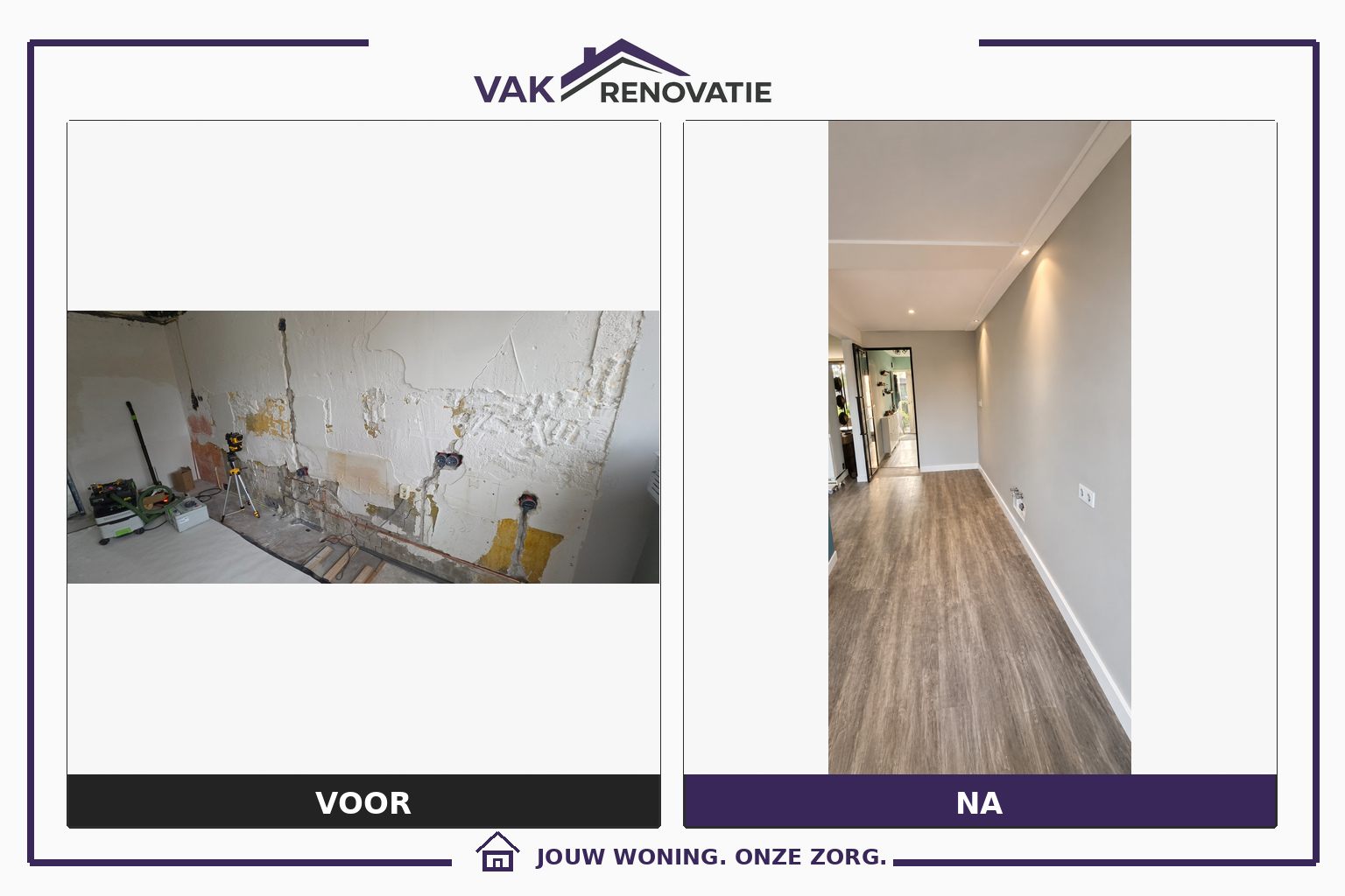 Wandrenovatie: voor en na – Vakrenovatie
