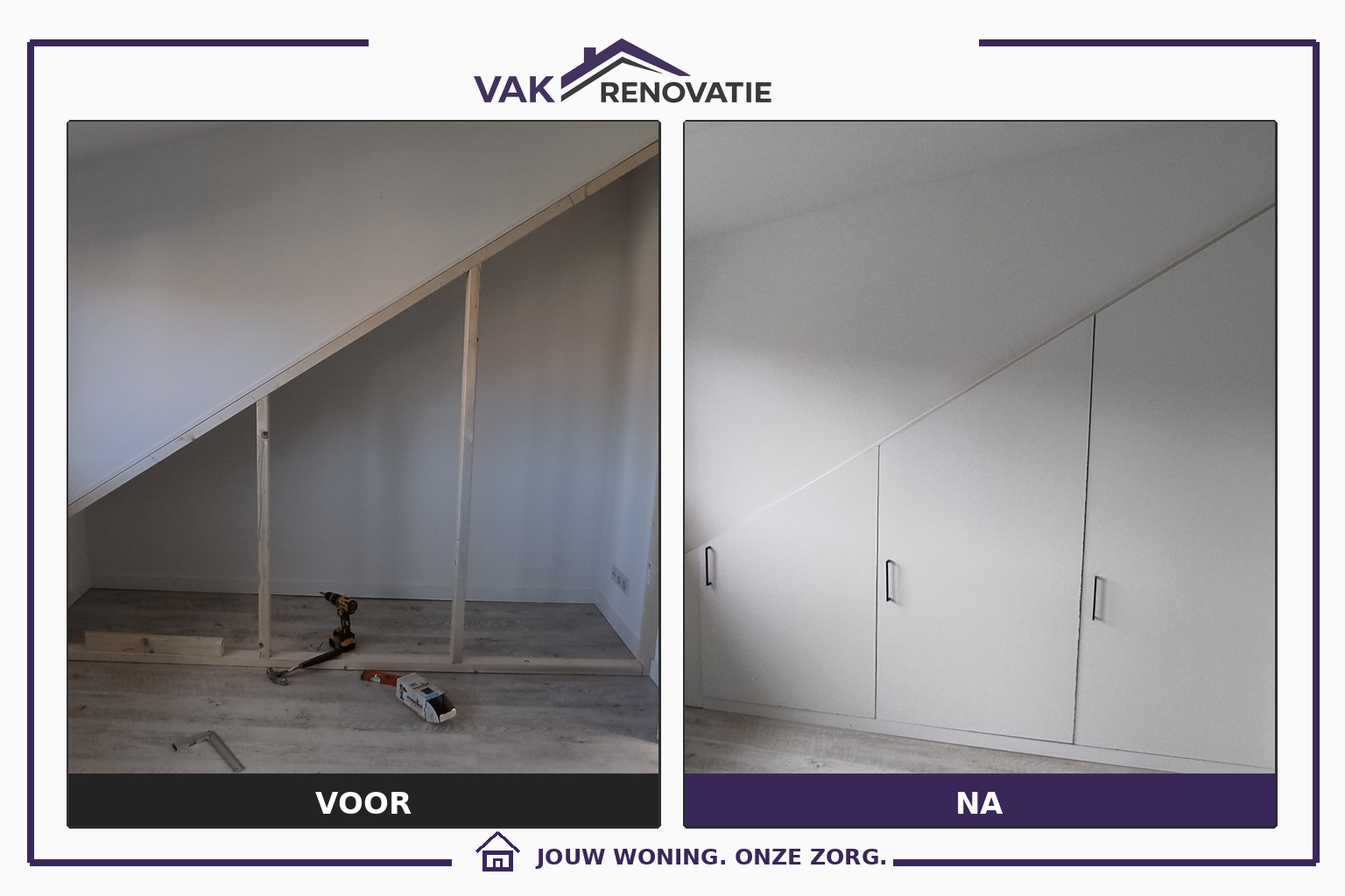 Zolderkast op maat in Den Haag: voor en na